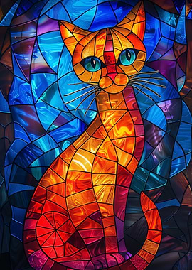 Stained Glass Cat