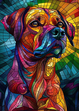 Stained Glass Dog