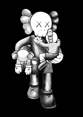 Black and white kaws