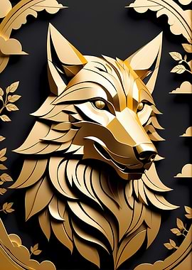 Paper Gold Wolf