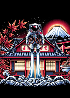 Japan Astronaut Ukiyo e