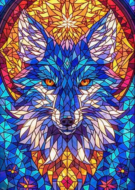 Wolf Stained Glass