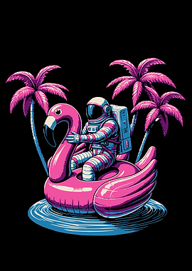 Astronaut Flamingo funny