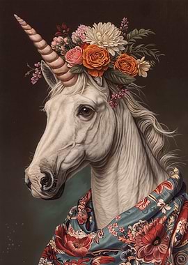 Unicorn with Flowers