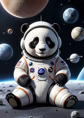 Cute astronaut Panda