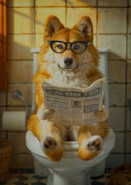 dog goes to the toilet