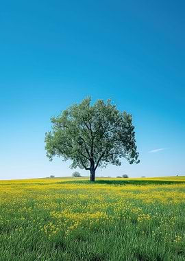 Green Tree Grass Blue Sky
