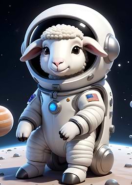 Cute astronaut sheep
