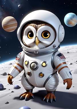 Cute Astronaut Owl