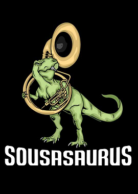 Funny Sousaphone Dinosaur