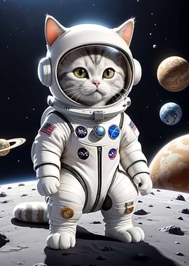 Cute astronaut Cat