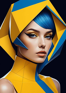 Geometric woman pop art 9