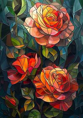 Stained Glass Flowers