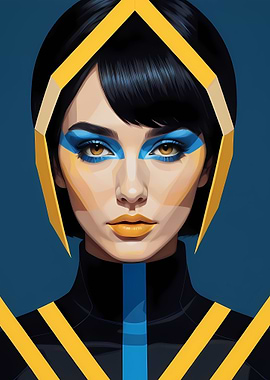 Geometric woman pop art 8
