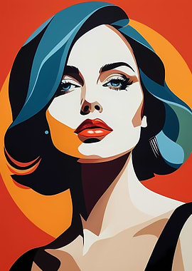 Woman portrait pop art 3