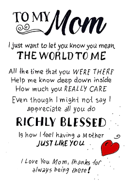 To My Mom Gift