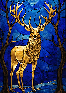 Abstract Golden Deer
