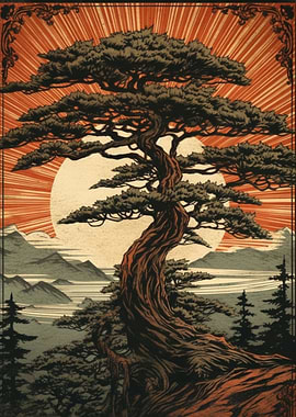 Fantasy forest at night