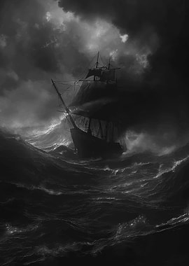 Pirate Ship in the Storm