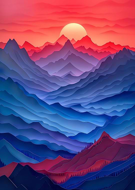 Paper Mountain Landscape