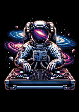 Astronaut DJ pop art