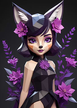Floral Woman Fox 1