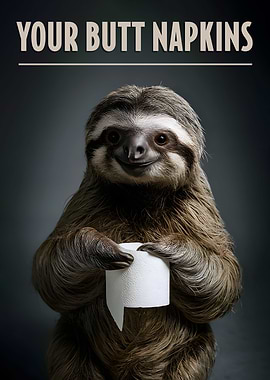 Your Butt Napkins Sloth
