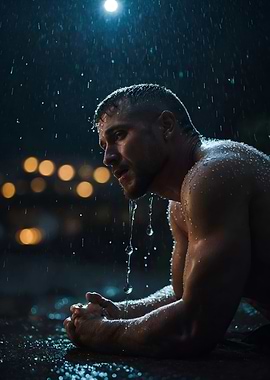 Man in rain