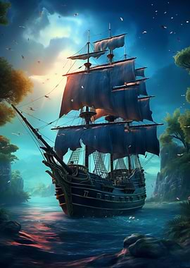 pirate ship landscape