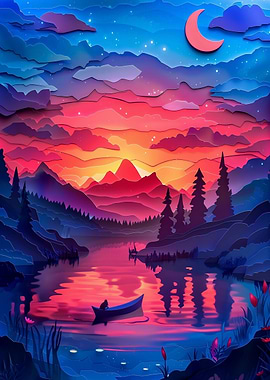 Paper Lake Landscape