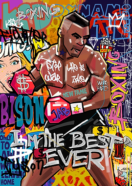 Pop art boxing graffiti