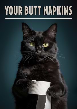 Your Butt Napkins cat
