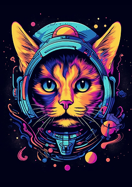 Brave cat astronaut