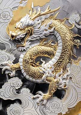 Gold Asian Dragon Majesty