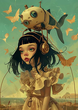 Manga vintage doll poster