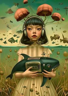 vintage cute girl art