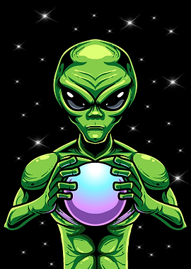 alien holding ball