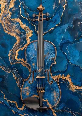 Blue and Gold Violin