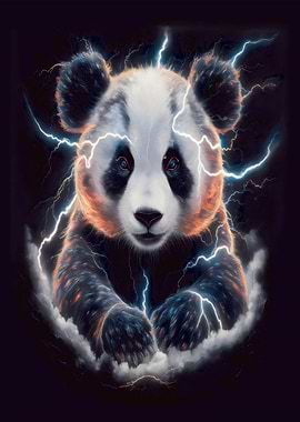 Panda with lightning