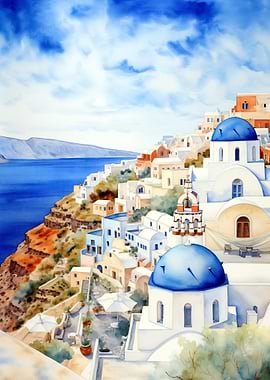 Santorini City in Greece