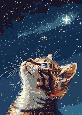 Inspiring Kitten Pixel Art