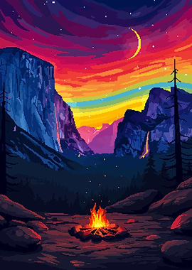 Yosemite Retro Pixel Art