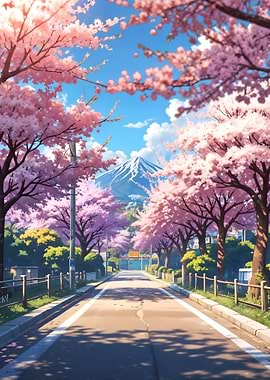 Cherry blossoms Fuji