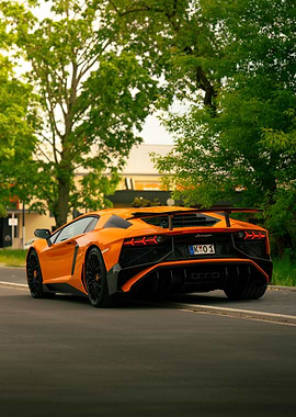Orange Siuper Car Back