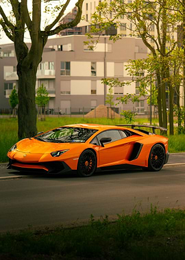 Orange Car Vertical Side