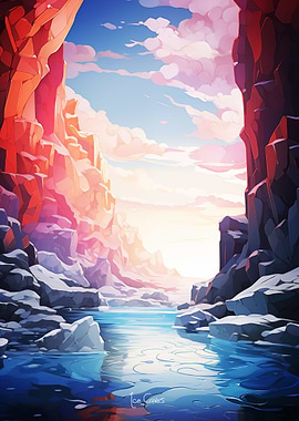 Ice Caves Oil Painting
