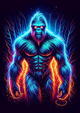 Neon Mystical Yeti