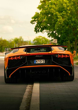 Orange Car Back Shot