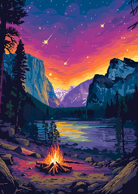 Yosemite Retro Pixel Art