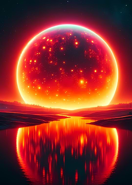 Fiery Celestial Reflection
